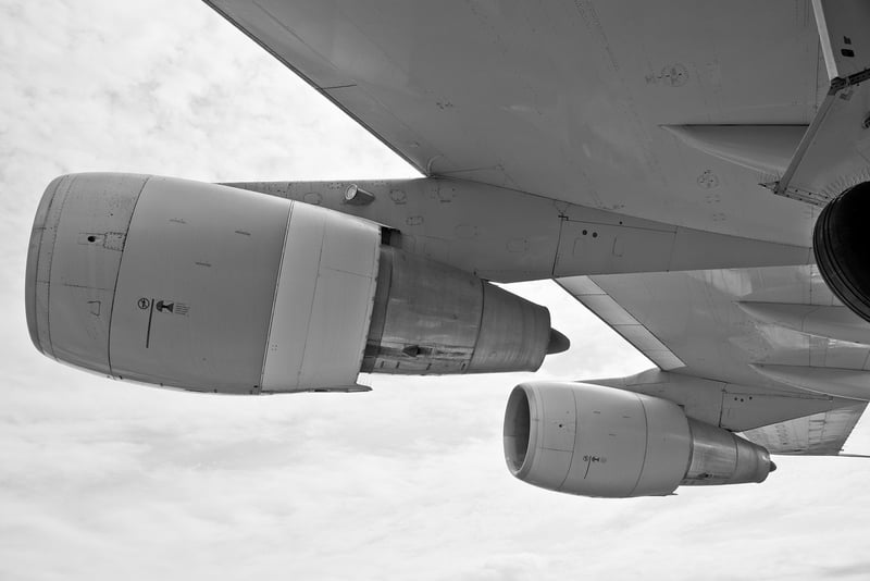Airplane landing on a runway